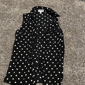 Express Sleeveless Black and White Polka Dot Top
